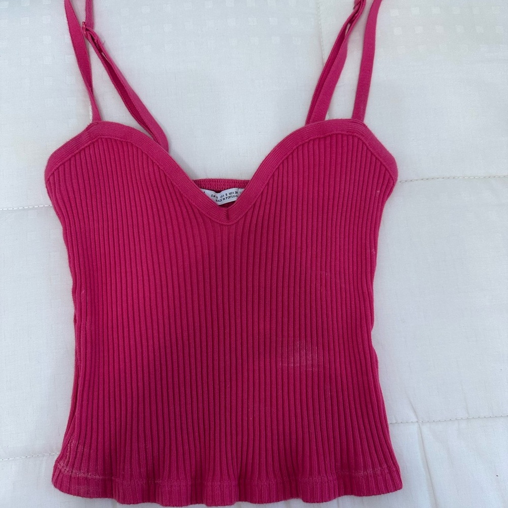Women's Pink Ribbed Top